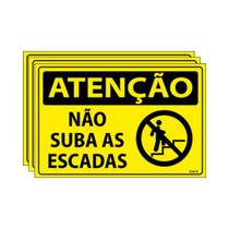 Combo 3 Placas De Sinalização Atenção Não Suba As Escadas 30x20 Ecom IA - SA85 F9e Combo 3 Placas De Sinalização Atenção Não Suba As Escadas 30x20 Ecom IA - SA85 F9e