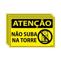 Combo 3 Placas De Sinalização Atenção Não Suba Na Torre 30x20 Ecom IA - SA78 F9e Combo 3 Placas De Sinalização Atenção Não Suba Na Torre 30x20 Ecom IA - SA78 F9e