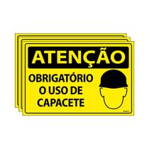 Combo 3 Placas De Sinalização Atenção Obrigatório O Uso De Capacete 30x20 Ecom IA - SA30 F9e Combo 3 Placas De Sinalização Atenção Obrigatório O Uso De Capacete 30x20 Ecom IA - SA30 F9e