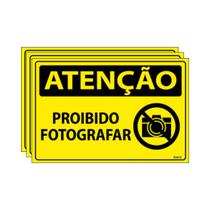 Combo 3 Placas De Sinalização Atenção Proibido Fotografar 30x20 Ecom IA - SA49 F9e Combo 3 Placas De Sinalização Atenção Proibido Fotografar 30x20 Ecom IA - SA49 F9e