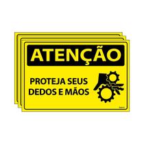 Combo 3 Placas De Sinalização Atenção Proteja Seus Dedos E Mãos 30x20 Ecom IA - SA12 F9e Combo 3 Placas De Sinalização Atenção Proteja Seus Dedos E Mãos 30x20 Ecom IA - SA12 F9e