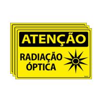 Combo 3 Placas De Sinalização Atenção Radiação Óptica 30x20 Ecom IA - SA98 F9e