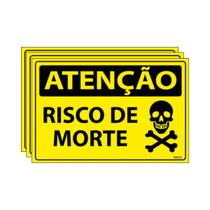 Combo 3 Placas De Sinalização Atenção Risco De Morte 30x20 Ecom IA - SA99 F9e Combo 3 Placas De Sinalização Atenção Risco De Morte 30x20 Ecom IA - SA99 F9e