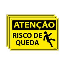 Combo 3 Placas De Sinalização Atenção Risco De Queda 30x20 Ecom IA - SA101 F9e Combo 3 Placas De Sinalização Atenção Risco De Queda 30x20 Ecom IA - SA101 F9e