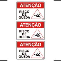 Combo 3 Placas De Sinalização Atenção Risco De Queda 30x20 Ekomunike - S-216/2 F9e Combo 3 Placas De Sinalização Atenção Risco De Queda 30x20 Ekomunike - S-216/2 F9e