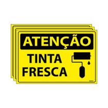 Combo 3 Placas De Sinalização Atenção Tinta Fresca 30x20 Ecom IA - SA93 F9e