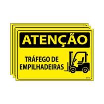 Combo 3 Placas De Sinalização Atenção Tráfego De Empilhadeiras 30x20 Ecom IA - SA80 F9e Combo 3 Placas De Sinalização Atenção Tráfego De Empilhadeiras 30x20 Ecom IA - SA80 F9e