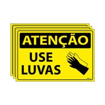 Combo 3 Placas De Sinalização Atenção Use Luvas 30x20 Ecom IA - SA26 F9e Combo 3 Placas De Sinalização Atenção Use Luvas 30x20 Ecom IA - SA26 F9e