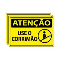 Combo 3 Placas De Sinalização Atenção Use O Corrimão 30x20 Ecom IA - SA103 F9e Combo 3 Placas De Sinalização Atenção Use O Corrimão 30x20 Ecom IA - SA103 F9e