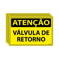 Combo 3 Placas De Sinalização Atenção Válvula De Retorno 30x20 Ecom IA - SA56 F9e Combo 3 Placas De Sinalização Atenção Válvula De Retorno 30x20 Ecom IA - SA56 F9e