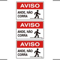 Combo 3 Placas De Sinalização Aviso Ande Não Corra 30x20 Ekomunike - S-216 F9e Combo 3 Placas De Sinalização Aviso Ande Não Corra 30x20 Ekomunike - S-216 F9e