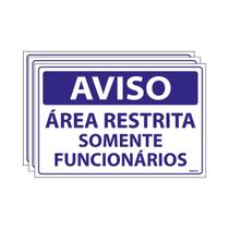 Combo 3 Placas De Sinalização Aviso Área Restrita Somente Funcionários 30x20 Ecom IA - SV16 F9e Combo 3 Placas De Sinalização Aviso Área Restrita Somente Funcionários 30x20 Ecom IA - SV16 F9e