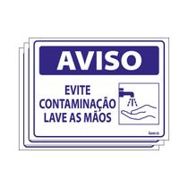 Combo 3 Placas De Sinalização Aviso Evite Contaminação Lave As Mãos 20x15 Ecom IA - P-37/2 F9e Combo 3 Placas De Sinalização Aviso Evite Contaminação Lave As Mãos 20x15 Ecom IA - P-37/2 F9e