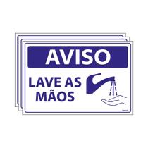 Combo 3 Placas De Sinalização Aviso Lave As Mãos 30x20 Ecom IA - SV1 F9e Combo 3 Placas De Sinalização Aviso Lave As Mãos 30x20 Ecom IA - SV1 F9e