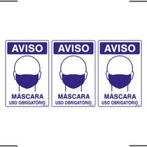 Combo 3 Placas De Sinalização Aviso Máscara Uso Obrigatório 20x30 Ekomunike - P-37/4 F9e Combo 3 Placas De Sinalização Aviso Máscara Uso Obrigatório 20x30 Ekomunike - P-37/4 F9e