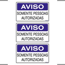 Combo 3 Placas De Sinalização Aviso Somente Pessoas Autorizadas 25x15 Ekomunike - S-215/1 F9e Combo 3 Placas De Sinalização Aviso Somente Pessoas Autorizadas 25x15 Ekomunike - S-215/1 F9e