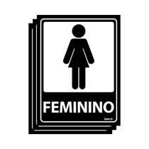 Combo 3 Placas De Sinalização Banheiro Feminino 15x20 Ecom IA - A-465 F9e