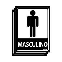 Combo 3 Placas De Sinalização Banheiro Masculino 15x20 Ecom IA - A-466 F9e
