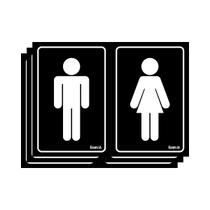 Combo 3 Placas De Sinalização Banheiro Masculino / Feminino 20x15 Ecom IA - A-467 F9e