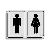Combo 3 Placas De Sinalização Banheiro Masculino / Feminino 20x15 Ecom IA - B-567 F9e