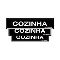 Combo 3 Placas De Sinalização Cozinha 30x7 Qi Comunicação - A-409 Q1a