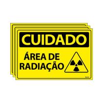Combo 3 Placas De Sinalização Cuidado Área De Radiação 30x20 Ecom IA - SC84 F9e Combo 3 Placas De Sinalização Cuidado Área De Radiação 30x20 Ecom IA - SC84 F9e
