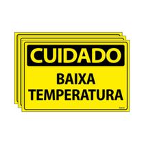 Combo 3 Placas De Sinalização Cuidado Baixa Temperatura 30x20 Ecom IA - SC65 F9e