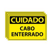 Combo 3 Placas De Sinalização Cuidado Cabo Enterrado 30x20 Ecom IA - SC66 F9e Combo 3 Placas De Sinalização Cuidado Cabo Enterrado 30x20 Ecom IA - SC66 F9e