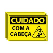 Combo 3 Placas De Sinalização Cuidado Com A Cabeça 30x20 Ecom IA - SC118 F9e Combo 3 Placas De Sinalização Cuidado Com A Cabeça 30x20 Ecom IA - SC118 F9e