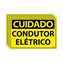 Combo 3 Placas De Sinalização Cuidado Condutor Elétrico 30x20 Ecom IA - SC43 F9e Combo 3 Placas De Sinalização Cuidado Condutor Elétrico 30x20 Ecom IA - SC43 F9e