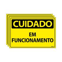 Combo 3 Placas De Sinalização Cuidado Em Funcionamento 30x20 Ecom IA - SC67 F9e