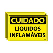 Combo 3 Placas De Sinalização Cuidado Líquidos Inflamáveis 30x20 Ecom IA - SC55 F9e Combo 3 Placas De Sinalização Cuidado Líquidos Inflamáveis 30x20 Ecom IA - SC55 F9e