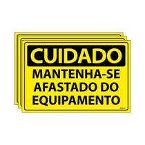 Combo 3 Placas De Sinalização Cuidado Mantenha-se Afastado Do Equipamento 30x20 Ecom IA - SC11 F9e