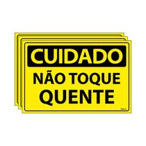 Combo 3 Placas De Sinalização Cuidado Não Toque Quente 30x20 Ecom IA - SC5 F9e