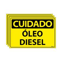 Combo 3 Placas De Sinalização Cuidado Óleo Diesel 30x20 Ecom IA - SC75 F9e