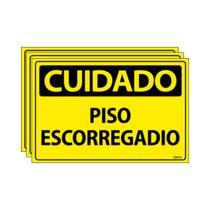 Combo 3 Placas De Sinalização Cuidado Piso Escorregadio 30x20 Ecom IA - SC78 F9e Combo 3 Placas De Sinalização Cuidado Piso Escorregadio 30x20 Ecom IA - SC78 F9e