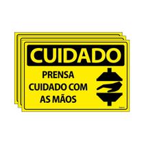 Combo 3 Placas De Sinalização Cuidado Prensa Cuidado Com As Mãos 30x20 Ecom IA - SC50 F9e Combo 3 Placas De Sinalização Cuidado Prensa Cuidado Com As Mãos 30x20 Ecom IA - SC50 F9e
