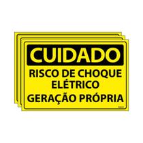 Combo 3 Placas De Sinalização Cuidado Risco De Choque Elétrico Geração Própria 30x20 Ecom IA - SC85 F9e Combo 3 Placas De Sinalização Cuidado Risco De Choque Elétrico Geração Própria 30x20 Ecom IA - SC85 F9e