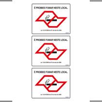 Combo 3 Placas De Sinalização É Proibido Fumar Neste Local 25X20 Ekomunike - P-5/2 F9e Combo 3 Placas De Sinalização É Proibido Fumar Neste Local 25X20 Ekomunike - P-5/2 F9e