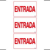 Combo 3 Placas De Sinalização Entrada 30x20 Ekomunike - S-213/2 F9e