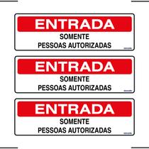 Combo 3 Placas De Sinalização Entrada Somente Pessoas Autorizadas 30x10 Ekomunike - S-234 F9e Combo 3 Placas De Sinalização Entrada Somente Pessoas Autorizadas 30x10 Ekomunike - S-234 F9e