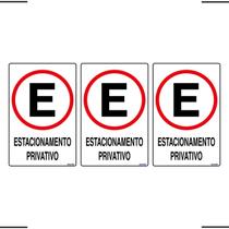 Combo 3 Placas De Sinalização Estacionamento Privativo 20x30 Ekomunike - P-3 F9e Combo 3 Placas De Sinalização Estacionamento Privativo 20x30 Ekomunike - P-3 F9e