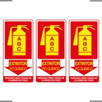 Combo 3 Placas De Sinalização Extintor ABC Pó Químico 15x30 Ekomunike - X-705 F9e Combo 3 Placas De Sinalização Extintor ABC Pó Químico 15x30 Ekomunike - X-705 F9e