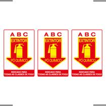 Combo 3 Placas De Sinalização Extintor ABC Pó Químico 20x30 Ekomunike - X-715 F9e Combo 3 Placas De Sinalização Extintor ABC Pó Químico 20x30 Ekomunike - X-715 F9e