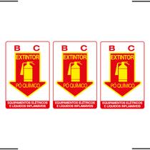 Combo 3 Placas De Sinalização Extintor BC Pó Químico 20x30 Ekomunike - X-714 F9e Combo 3 Placas De Sinalização Extintor BC Pó Químico 20x30 Ekomunike - X-714 F9e