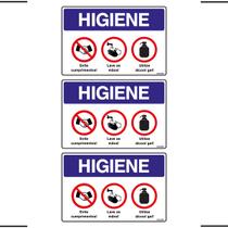 Combo 3 Placas De Sinalização Higiene, Evite Cumprimentos, Lave As Mãos, Utilize Álcool Gel 30x20 Ekomunike - P-37/3 F9e Combo 3 Placas De Sinalização Higiene, Evite Cumprimentos, Lave As Mãos, Utilize Álcool Gel 30x20 Ekomunike - P-37/3 F9e