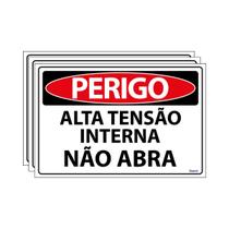 Combo 3 Placas De Sinalização Perigo Alta Tensão Interna Não Abra 30x20 Ecom IA - SP10 F9e Combo 3 Placas De Sinalização Perigo Alta Tensão Interna Não Abra 30x20 Ecom IA - SP10 F9e