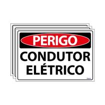 Combo 3 Placas De Sinalização Perigo Condutor Elétrico 30x20 Ecom IA - SP1 F9e Combo 3 Placas De Sinalização Perigo Condutor Elétrico 30x20 Ecom IA - SP1 F9e