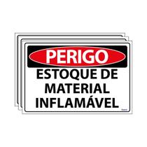 Combo 3 Placas De Sinalização Perigo Estoque De Material Inflamável 30x20 Ecom IA - SP27 F9e Combo 3 Placas De Sinalização Perigo Estoque De Material Inflamável 30x20 Ecom IA - SP27 F9e