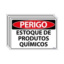 Combo 3 Placas De Sinalização Perigo Estoque De Produtos Químicos 30x20 Ecom IA - SP25 F9e Combo 3 Placas De Sinalização Perigo Estoque De Produtos Químicos 30x20 Ecom IA - SP25 F9e